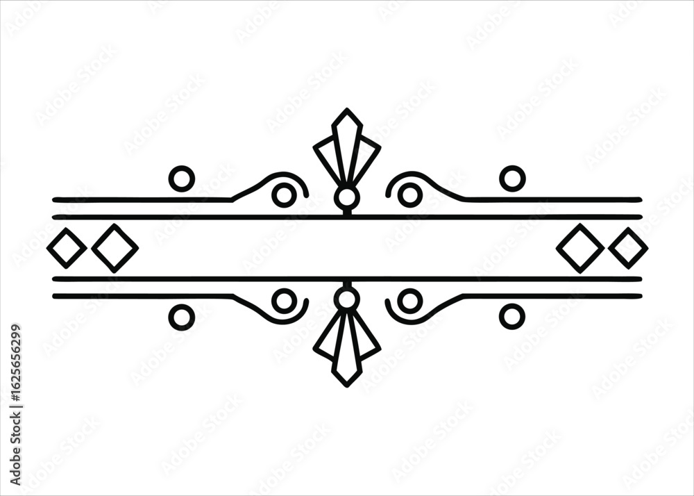 Poster elegant art deco style decorative line divider and text border design with classic typography elemen