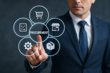 Procurement. Procurement Management Industry concept. Supply chain retail logistics, transportation suppliers, import export, transport industry.