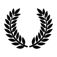 Obraz premium Black Award Laurel Emblem for Honor and Glory
