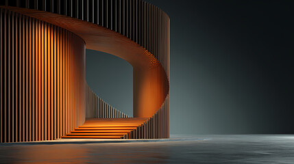 Modular set of tensioned slats in arc shape simulates lateral compression movement