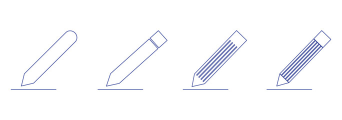 Edit icon vector. Blue edit document sign and symbol. Pencil Blue and Black color. EPS 10