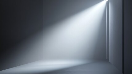 Bright Spotlight in Dark Subway Tunnel with Foggy Atmosphere