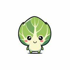 Obraz premium Adorable brussels sprout character design with cute eyes and a friendly smile