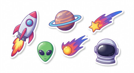 3D space and galaxy stickers 