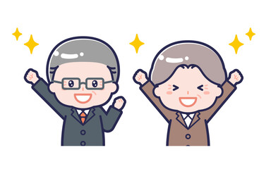 シニアの会社員／2人組／男女 03