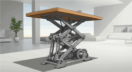 Home furniture explore adjustable height table furniture design for modern living room interior decor and home office setup vector