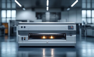 Obraz premium High-Tech Industrial Printing Machine in Modern Factory Setting