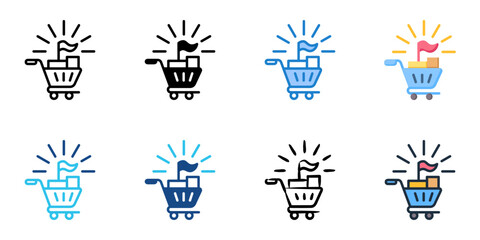 Cyber Monday icon set multiple style collection 
