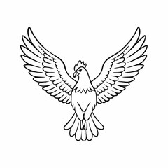 Obraz premium Elegant depiction of a stylized fowl, spreading its wings, evoking freedom and grace