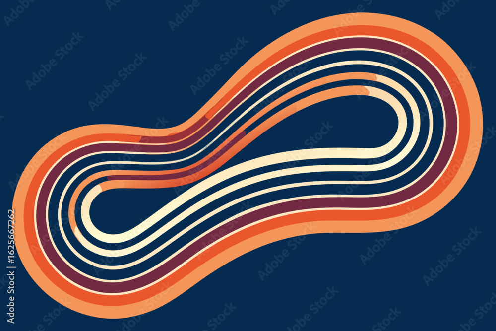 Poster vibrant retro wavy lines in warm sunset hues create a dynamic, abstract background perfect for moder