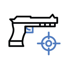 Shooting Gaming Outline bold Vector Icon which can be easily modified or Edited 
