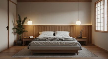 Minimalist modern bedroom interior