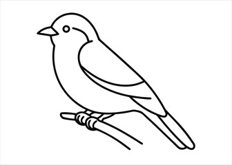 Elegant single line art drawing of a bird perched peacefully showcasing a minimalist continuous outline aesthetic in a creative design