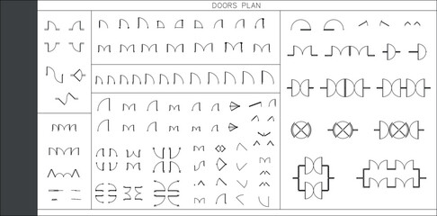 Door Plan Top View Vector Collection