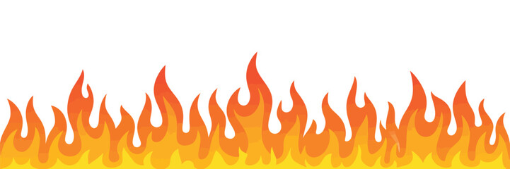Seamless Flame Border – Fire Pattern Vector

