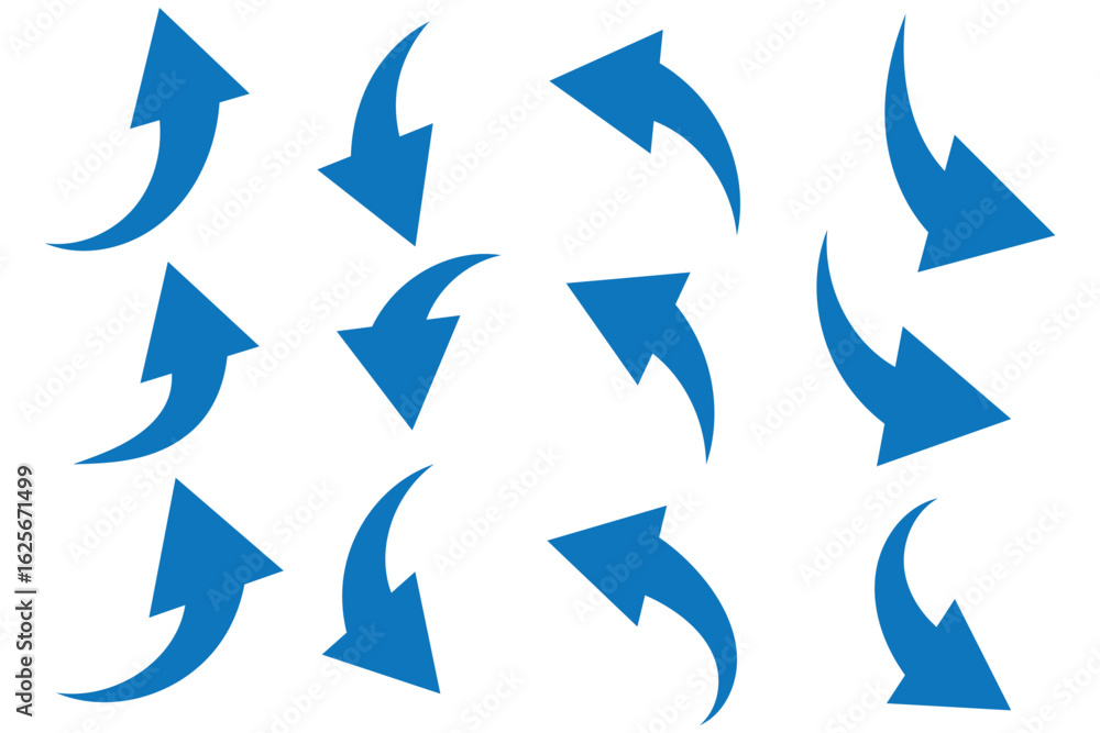 Poster set of curve arrows icon file eps 10
