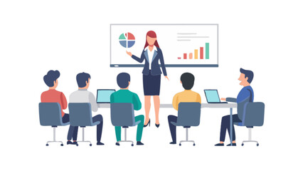 Business presentation meeting with team training seminar conference workshop analysis discussion leader