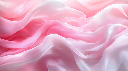Obraz premium Delicate, flowing fabric with a soft ombre effect of pink and white