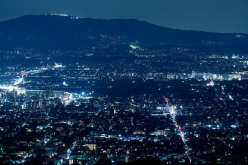 若草山山頂から見た奈良市内の夜景