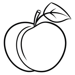 illustration of apple with leaf