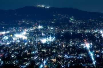 若草山山頂から見た奈良市内の夜景