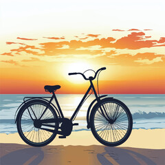 Fototapeta premium a bicycle by the beach