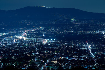若草山山頂から見た奈良市内の夜景