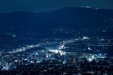 若草山山頂から見た奈良市内の夜景