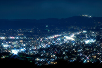 若草山山頂から見た奈良市内の夜景