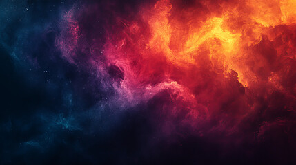 Fototapeta premium Celestial nebulae display vibrant colors in deep space