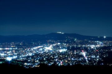 若草山山頂から見た奈良市内の夜景