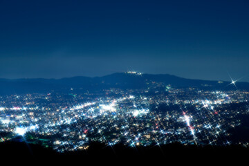 若草山山頂から見た奈良市内の夜景