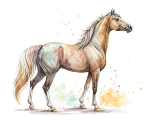 Obraz premium watercolor Horse vector illustration isolated on white background