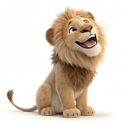 Obraz premium Smiling cartoon lion character