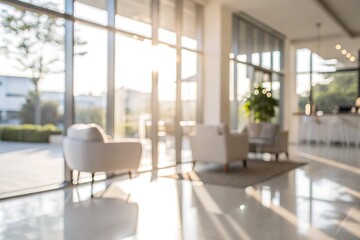 Bright and Airy Modern Interior with Light Streaming Through Large Windows