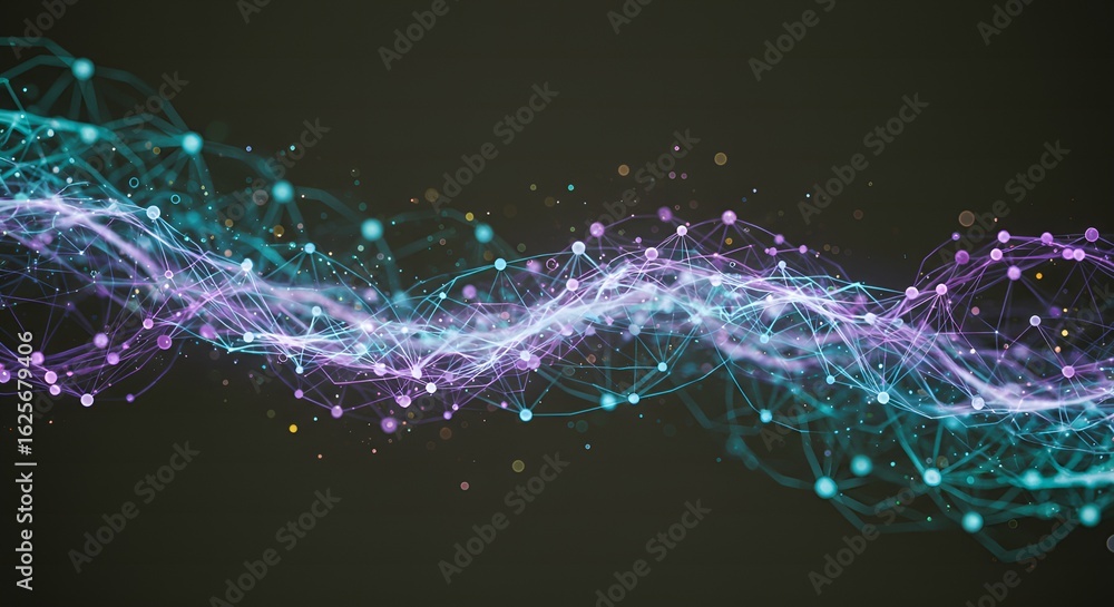 Aufkleber abstract colorful plexus structure with connected dots and lines background