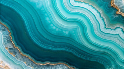 Natural texture of a blue-green mineral slice, highlighting the organic patterns and crystal...