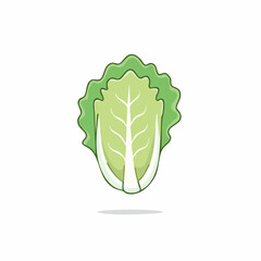 Vibrant depiction of a napa cabbage with playful cartoon illustration style