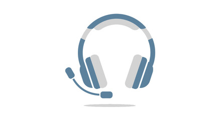 Headset with Microphone Vector Illustration – Customer Support Icon

