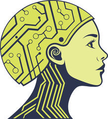 👁️&zwj;🗨️✨ A stunning fusion of human elegance and digital intelligence, this AI circuit woman vector symbolizes the harmony of mind and machine. ⚡Download now to elevate futuristic design!