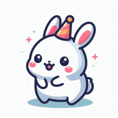 Cute animal mascot vector illustration flat design style