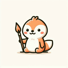 Cute animal mascot vector illustration flat design style