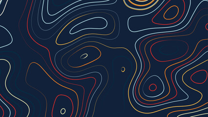 Topographic map. Vector background. Texture of the topographic image. Line art. Stylized topographic contour map. Geographic line mountain relief. 