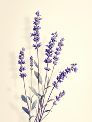 Naklejka premium Lavender stems with botanical beauty for natural wellness and design