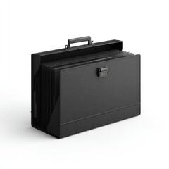 Black, sturdy, expandable briefcase