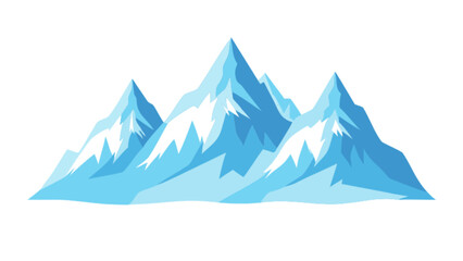 Mountain range vector illustration with snowy peaks for winter landscape and outdoor adventure designs