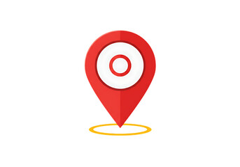 Red map pin location icon isolated on transparent background