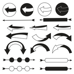 White and black ribbon arrow set