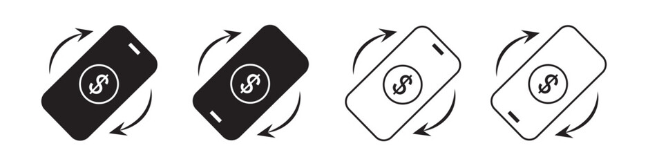  Mobile Banking and Finance Transaction Icon Set