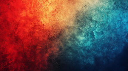 Fototapeta premium Vibrant abstract background of fiery red and cool teal colors, blending into dark tones
